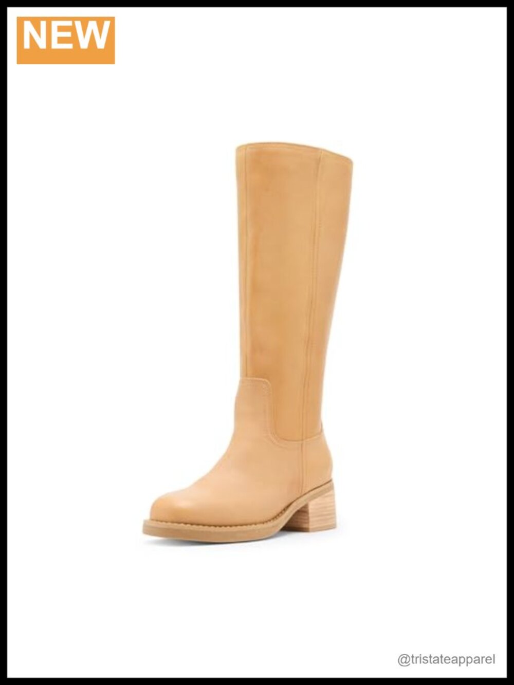 Waterproof Leather Mid-Calf Boots with Block Heel